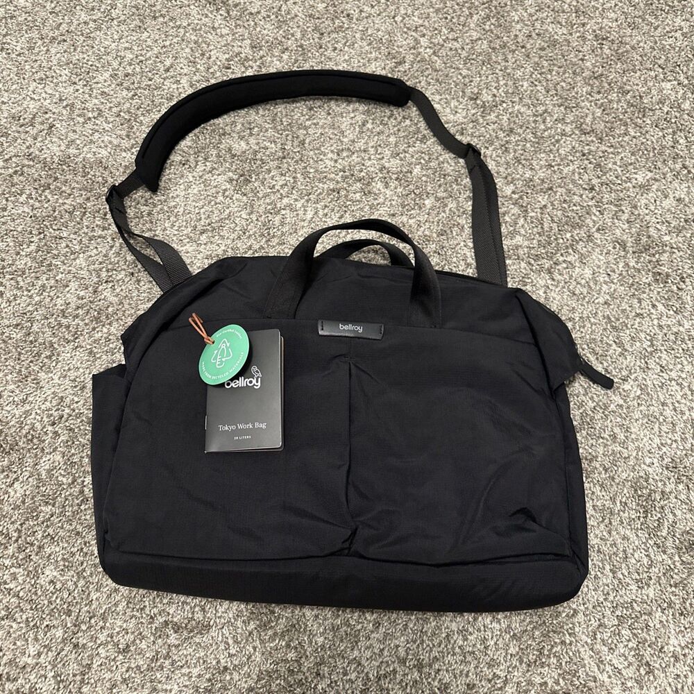 Bellroy Tokyo Work Bag 20L Raven Black Laptop Messenger Briefcase NWT MSRP $279